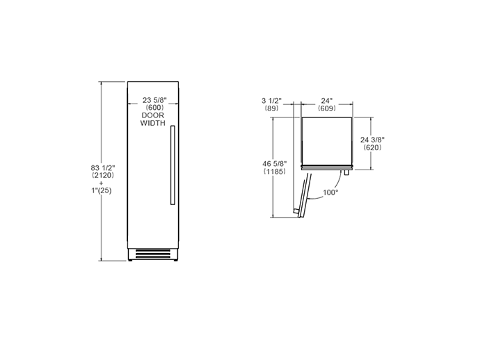 60 cm Built-in Freezer Column Stainless Steel | Bertazzoni